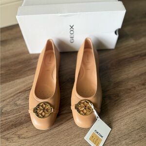 Geox Ballet Flat Shoes Tan NEW